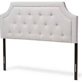 Mars Full Headboard in Tufted Gray Beige Fabric